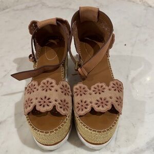 Chloe Blush Floral Espadrille Sandals